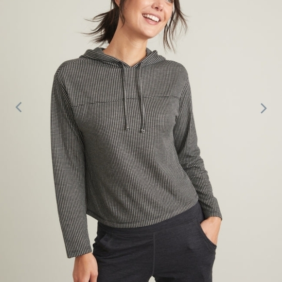 Marine layer Dawn Textured Hoodie in Black/Natural Grid - Picture 3 of 8